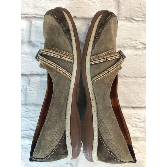 CHACO CLARA Tan Nubuck Flats Slip On Shoes Buckle Womens 8.5 (g1f) - Picture 6 of 10